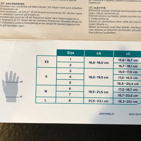 NEW JOBST FARROWWRAP TAN COMPRESSION GLOVE, 20-30 MM HG, 75924, SIZE 1, XS - Picture 5 of 5